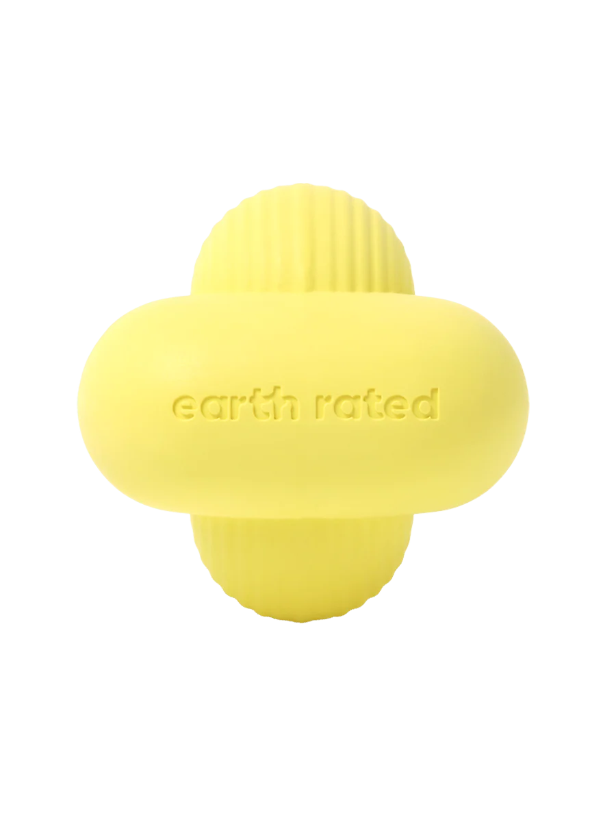 Earth Rated Dog Fetch Toy Yellow Rubber Medium